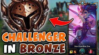 What happens when a TOP 100 CHALLENGER visits BRONZE  Challenger Zoe vs Bronze Elo [upl. by Nalyad329]