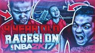 9 YEAR OLD BROTHER PLAYS NBA 2K17 MYPARK AND RAGES EXTREMELY HARD I NEVER SEEN HIM THIS MAD 😡 [upl. by Vil]