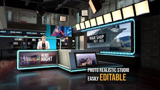 Virtual Studio Newsroom  After Effects Template [upl. by Ayekim389]