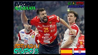 Balonmano España VS Croacia Resumen en español del grupo B del Europeo de Alemania 2024 [upl. by Riorsson]