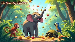 The Sneezing Elephant  Animated  English Funny Story  Cartoon For Childrens [upl. by Eibob]