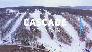 Cascade Mountain Skiing Portage Wisconsin  4K drone video [upl. by Strenta]