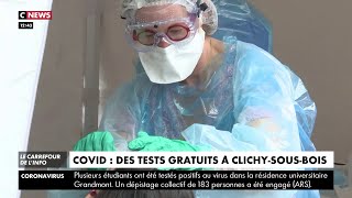 Covid19  des tests gratuits à ClichysousBois [upl. by Novart]