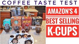 COFFEE TASTE TEST BEST SELLING Single Serve KCups Pods Donut Shop Starbucks Peets Coffee [upl. by Gwen]