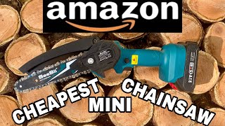 I TESTED THE CHEAPEST MINI CHAINSAW ON AMAZON [upl. by Akiem]