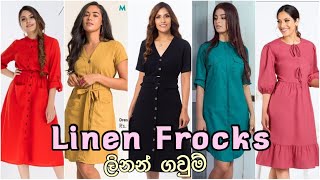 Linen Frock Design 2021  ලිනන් ගවුම්  Latest Linen Frocks [upl. by Pinebrook]