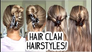 HOW TO EASY amp QUICK CLAW CLIP HAIRSTYLES Short Medium and Long Hairstyles [upl. by Ellersick]