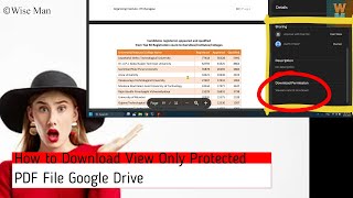 How to Download View Only Protected PDF File Google Drive in HD Quality [upl. by Aivatco]