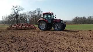 Seedbed preparation with Case IH Maxxum 110 amp Kongskilde Germinator [upl. by Cini415]