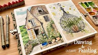 ASMR  Drawing and Watercolor Painting⎪Relaxing Art 🌱 [upl. by Rosana]