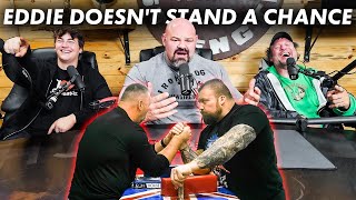 REACTING TO EDDIE HALLS ARM WRESTLING PRACTICE FT DEVON amp AUDEN LARRATT [upl. by Bondon]