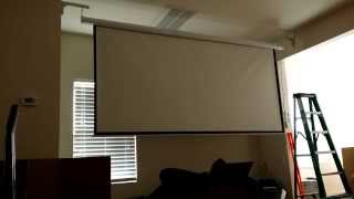 Homegear 120quot HD Motorized 169 Projector Screen W Remote Control [upl. by Onairot233]