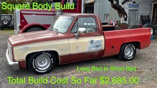 Chevy C10 Square body long bed to short bed part 4 Vice Grip Garage ls Rust GMC Short Box C10 [upl. by Marrin430]