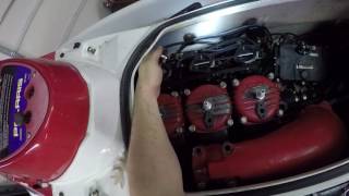 Removing and rebuilding Engine Polaris SL900 jet ski Part 1 entire process [upl. by Ahtennek]