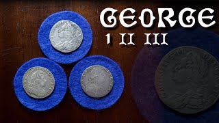 A Trio Of George I II III Shillings  Georgian Milled Coins [upl. by Erdne953]