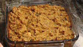 Southern Style Cornbread Dressing  Stuffing Recipe [upl. by Adelaide]