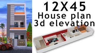 12X45 House plan with 3d elevation by nikshail [upl. by Pestana]