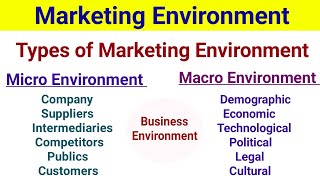 Micro Environment and Macro Environment  Types of Marketing Environment Business Environment [upl. by Merri980]