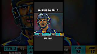 48 RUNS 28 BALLS🔥RCB vs GT thriller mach cricket shorts [upl. by Eamaj]