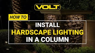 How to Install Hardscape Lighting in a Column  Landscape Lighting Installation Tips [upl. by Inahs282]