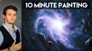 Painting a Spiral Galaxy with Acrylics in 10 Minutes [upl. by Nwahsyar]