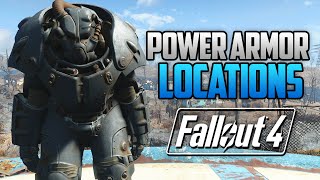 Fallout 4  ALL FULL POWER ARMOR LOCATIONS T45 T51 Raider T60 amp X01 FO4 Power Armor Locations [upl. by Neeron]