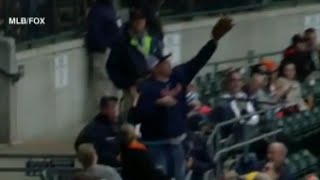 Man Catches 5 Foul Balls At Detroit Tigers Game [upl. by Nrobyalc]