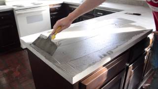 Spreading Ardex Feather Finish on Our Kitchen Counters [upl. by Nyllij126]