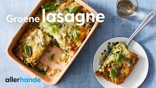 Vegetarische lasagne met spinazie tuinerwten en mozzarella  Recept  Allerhande [upl. by Cleon66]