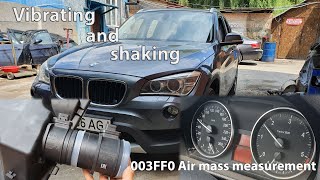 BMW X1 E84 vibrating and shaking change mass air flow MAF 003FF0 Air mas measurement [upl. by Hagai]