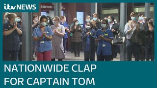 Captain Sir Tom Moore commemorated with a nationwide clap  ITV News [upl. by Eldora]