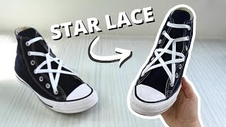 Star Lacing Shoes Tutorial  How To Star Lace Converse EASY [upl. by Battista]