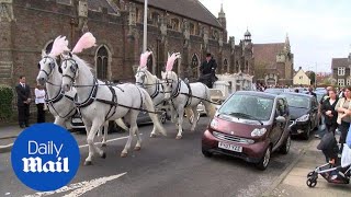 Horsedrawn carriage leads Becky Watts funeral procession  Daily Mail [upl. by Holna285]