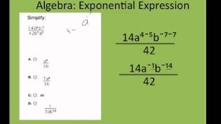 How to simplify exponential expressions PERT test [upl. by Vanhook836]