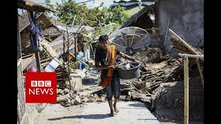 Lombok earthquake Moment the quake struck caught on camera  BBC News [upl. by Lose]