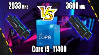 Core i511400 2933MHz vs 3600MHz RAM Speed Gaming performance comparison Rocket Lake [upl. by Erodisi]