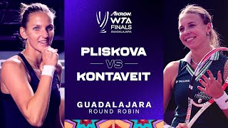 Anett Kontaveit vs Karolina Pliskova  2021 WTA Finals Round Robin  WTA Match Highlights [upl. by Ecirted]