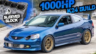 1000HP Honda K24 Build  AWD Turbo Acura RSX Engine Build Part 1  Ep13 [upl. by Orr]