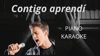 Karaoke con piano  Contigo aprendí Piano Karaoke [upl. by Nealey]