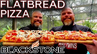 HOW TO MAKE THE BEST FLATBREAD PIZZAS ON THE BLACKSTONE GRIDDLE EASY RECIPE [upl. by Lladnor]