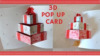 Easy 3D Cat Pop Up Card DIY  Birthday Card DIY  Valentines Day DIY  Christmas Card DIY [upl. by Attalie]