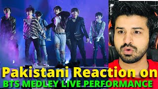 Pakistani Reacts To BTS MEDLEY LIVE PERFORMANCE  Reaction Vlogger [upl. by Hassi466]