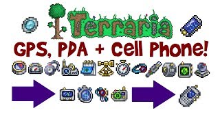 Terraria GPS PDA amp Cell Phone Crafting Guide How to get Fish Finder Goblin Tech amp REK 3000 13 [upl. by Eigna]