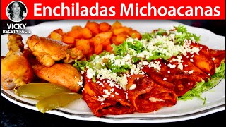 ENCHILADAS ROJAS MICHOACANAS  Vicky Receta Facil [upl. by Ytinirt]