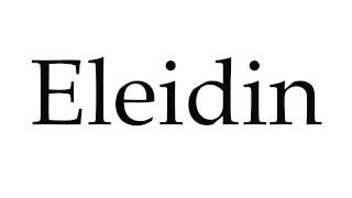 How to Pronounce Eleidin [upl. by Evol]