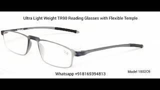 Ultra Light Weight Tr90 Reading Glasses with Flexible Temples and Clip Model 1802C6 [upl. by Salazar]