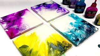 Brea Reese  Alcohol Ink Tile Coasters  Artist Marie Diemert [upl. by Arymat301]