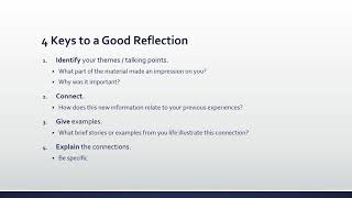 How to Write a Reflection Assignment [upl. by Geminius]