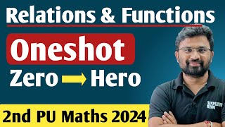 Relations and Functions Oneshot  All Important Questions with Answers  2nd PUC Mathematics 2024 [upl. by Iaj31]