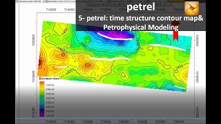 5 petrel Time Structure Contour map ampPetrophysical Modeling [upl. by Babbie]